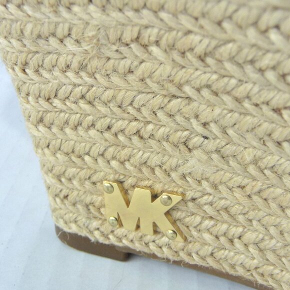 MICHAEL KORS LEATHER ESPADRILLE WEDGE 8.5 - Picture 5 of 12